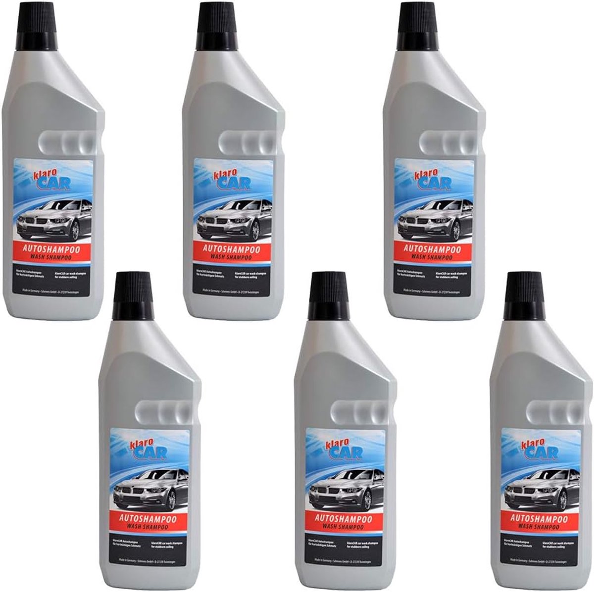 Auto shampoo met wax 6 x 1000 ml - verfvriendelijk - voorkomt watervlekken - ideale autowas - ShopVlot