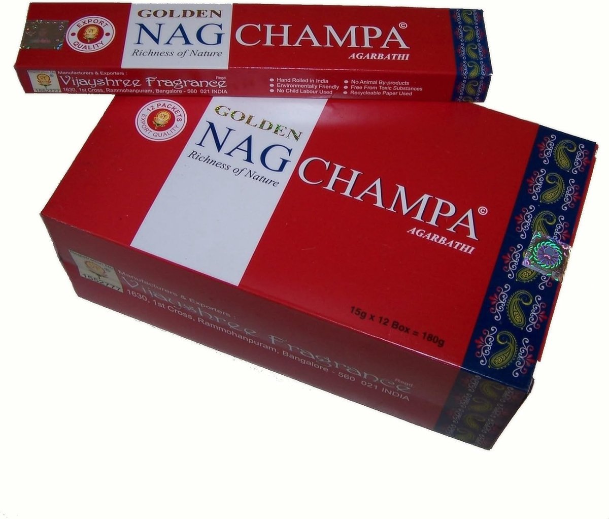 Wierookstokjes 15 gr. - Nag Champa - 12 verpakkingen - Creëer een ontspannen sfeer - ShopVlot