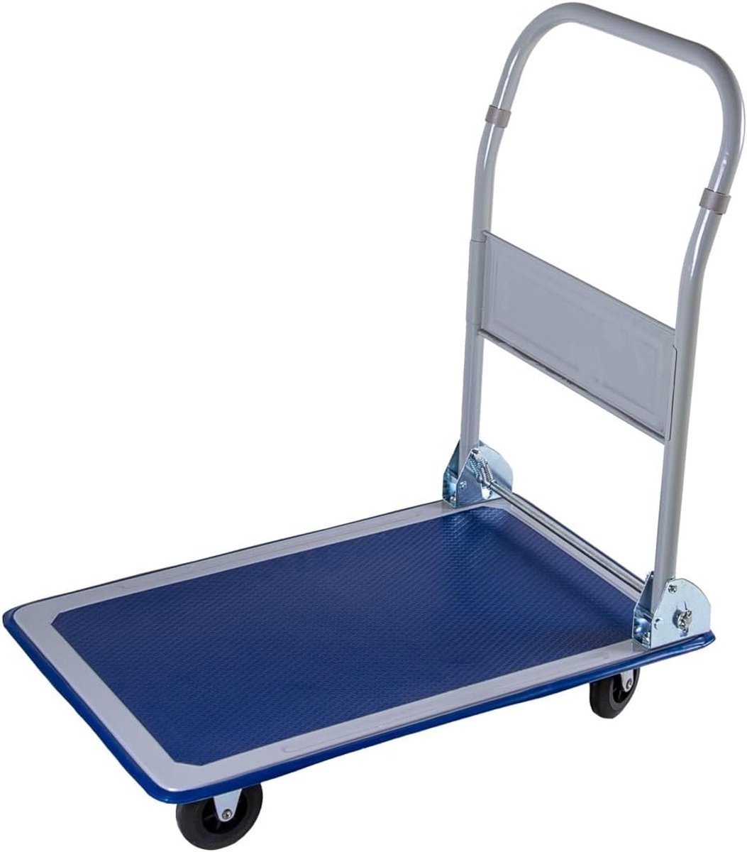Vouwbare platformwagen 150 kg - hoogwaardig staal - rubberen wielen - eenvoudig te verplaatsen - ShopVlot