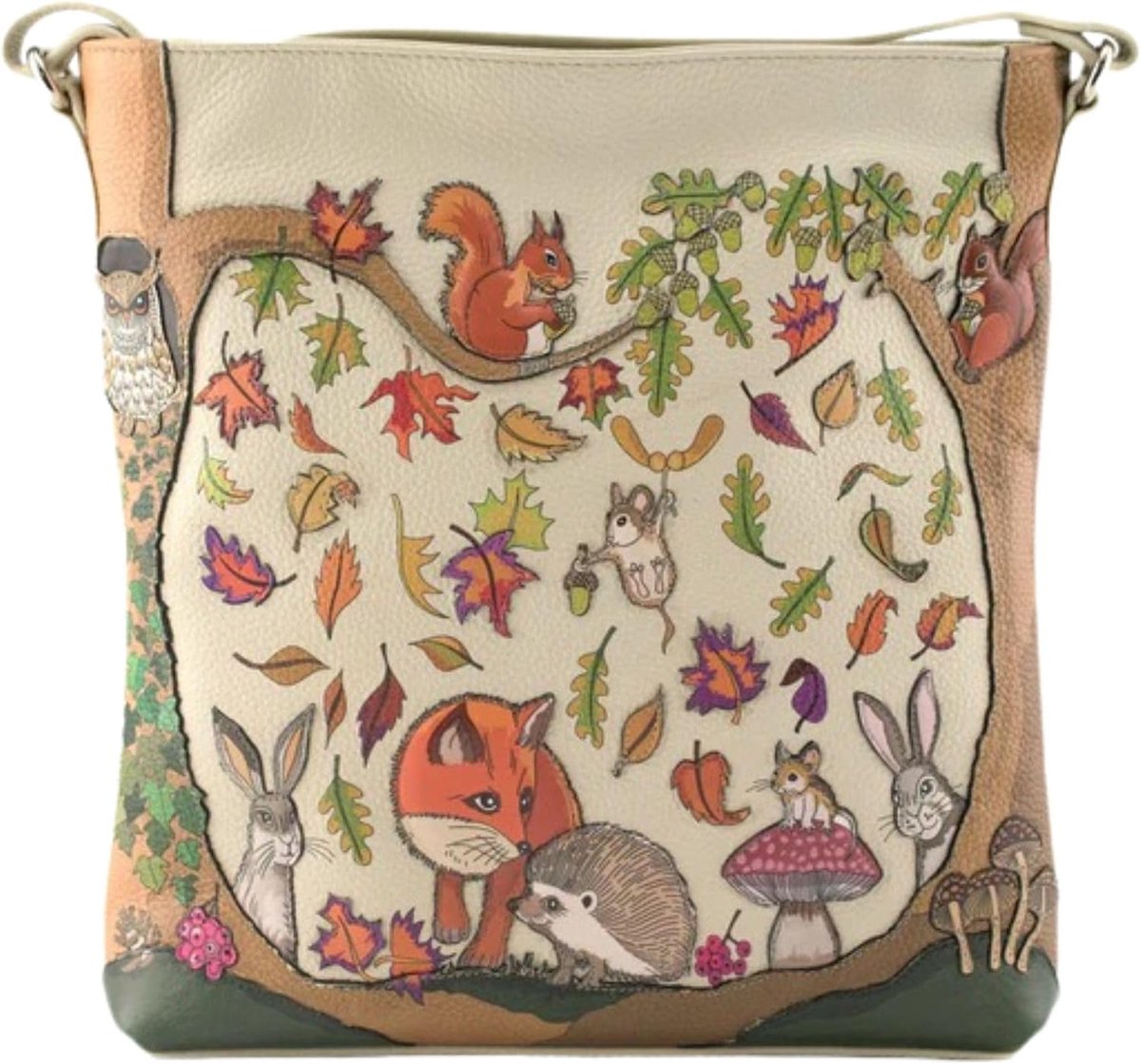 Crossbody tas - hoog model - echt leer - schattige bosdieren - perfecte schoudertas voor vrouwen - ShopVlot