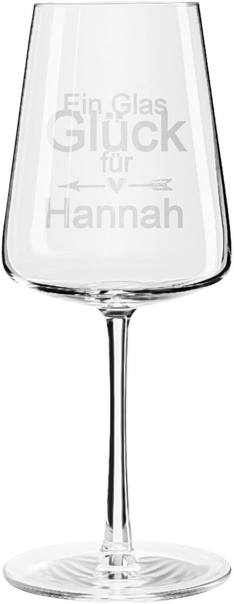 Wijnglas met gravure 400 ml - gepersonaliseerd met naam en kroon - vaatwasserbestendig - elegant ontwerp - ShopVlot