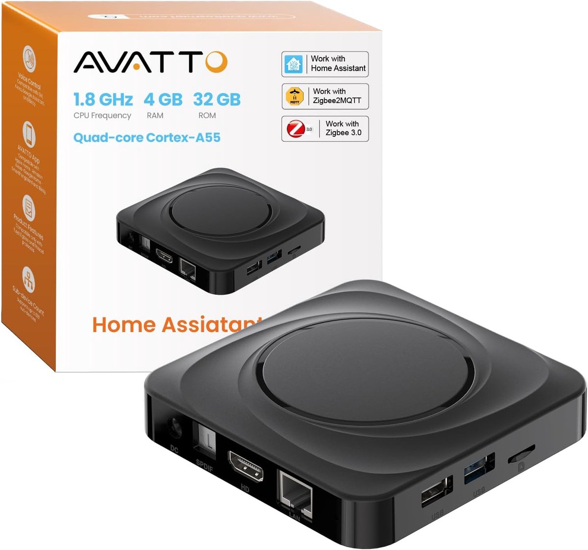 Home Assistant Host - Quad-Core 1,8 GHz - 4 GB RAM - Voor eenvoudig thuisautomatisering - ShopVlot