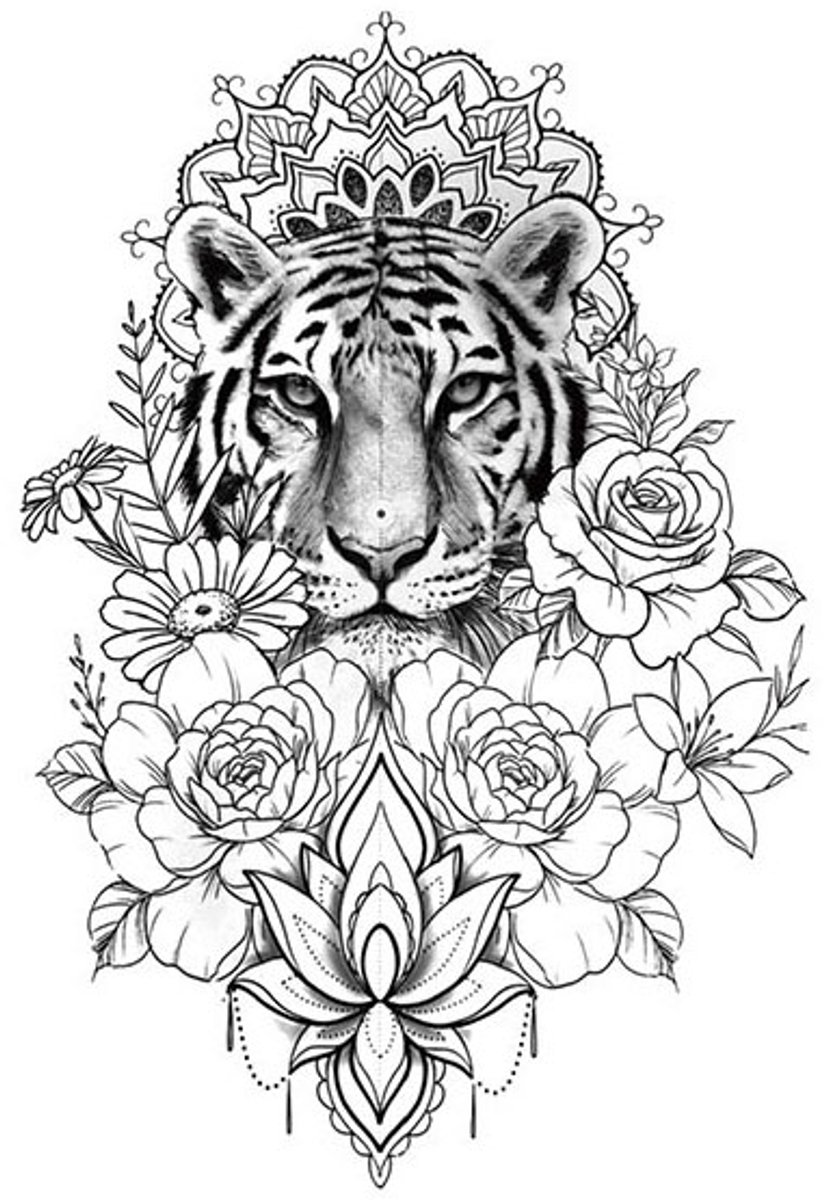 Tijdelijke tattoo tijger sacred 3 dagen