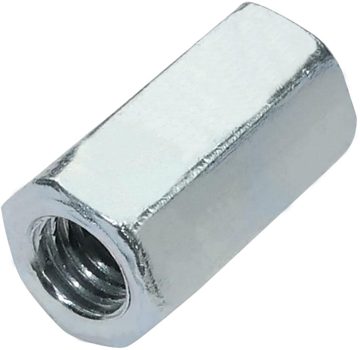 - C58230 - set met 25 langwerpige zeskantige koppelingsmoeren M5 x 15 mm - verlengmoer met metrische schroefdraad - van verzinkt staal