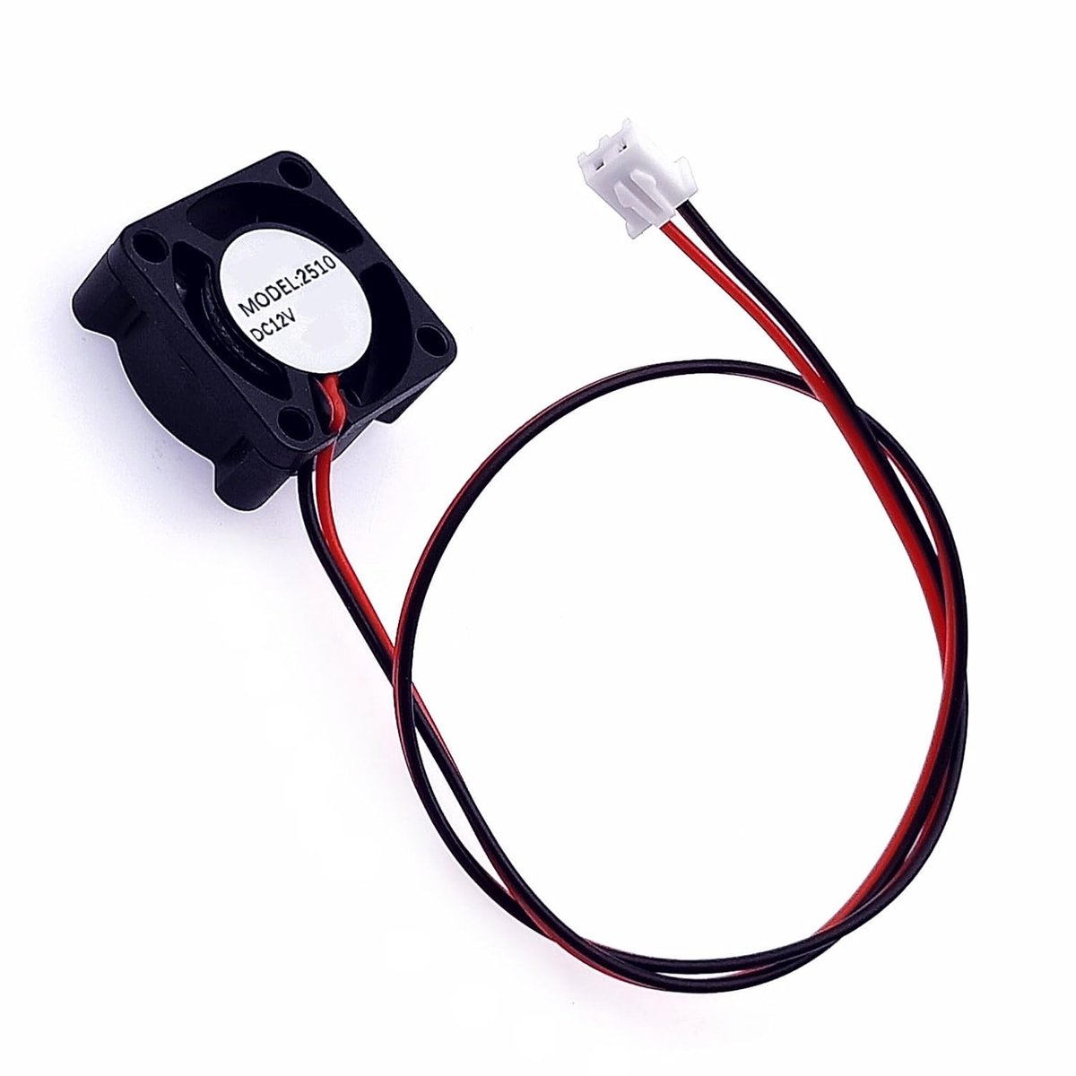25x25x10 mm DC 12V mini koelventilator 25mm met 2-pins connector, 9000 rpm, 0,04A, 2510 kleine borstelloze DC-ventilator 2,5cm voor ontwikkelbord, grafische kaart, 3D-printerventilator