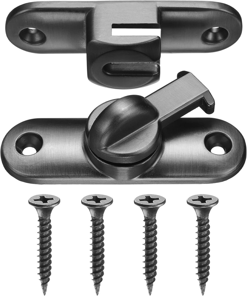 METERXITY 1-pack Flip Latch Gate Latch, 7,5 cm zinklegering flip schuifdeur slot met schroeven 90/180 graden schuifsloten voor schuurdeur/hek/ramen/kasten [grijs]