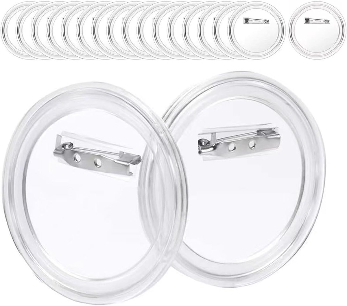 18 Stuks Zelf Maken Set - 60 mm Speldjes Om Vorm Te Geven, Acryl Design Pinnen, Transparante DIY Set Met Speld Voor Foto Afbeelding