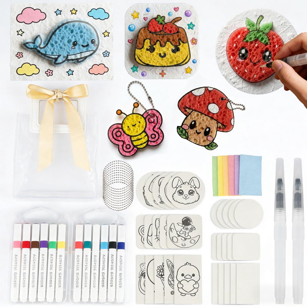 3D Foam Textuur Schilderset 60-delig - Magische Puffy Verf Set - 12 Kleuren Borsteltip Acryl Markers - SnelShoppen