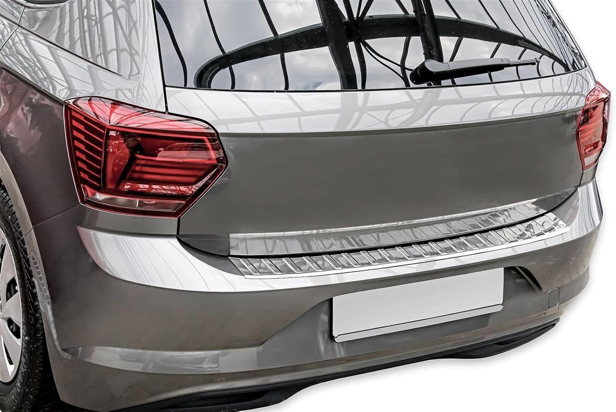 Bumperbescherming roestvrij staal, chroom, compatibel met VW Polo VI | Type AW | BJ vanaf bouwjaar 2018, premium kwaliteit van RECAMBO