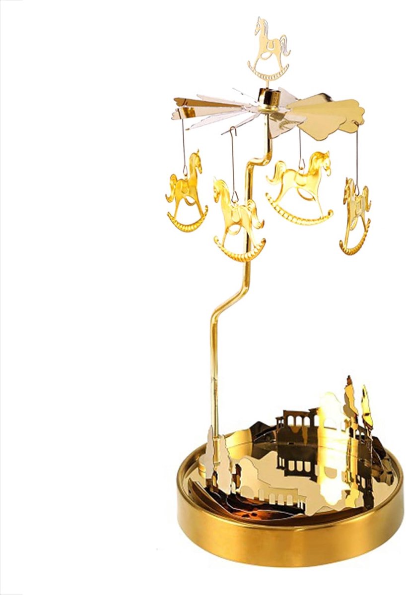 Kaarshouder Metalen Carrousel Rotary Candle Holder, Theelichthouders voor Tafeldecoratie, Valentijnsdag, Kerstfeestdecoratie of Cadeau - Carrousel