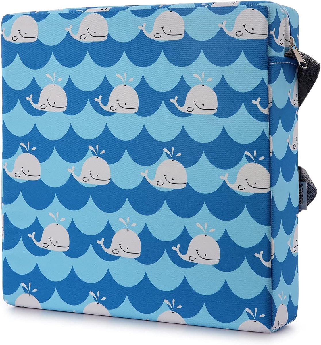 Zitverhoging baby draagbaar zitkussen design voor kinderen (blauw/wit)