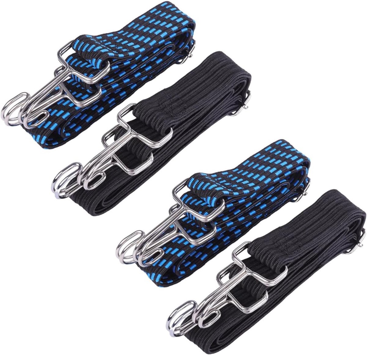 4 stuks fietsriem, verstelbare rubberen band, platte elastische spanbanden voor meubels, voertuigen, motorfiets en transport