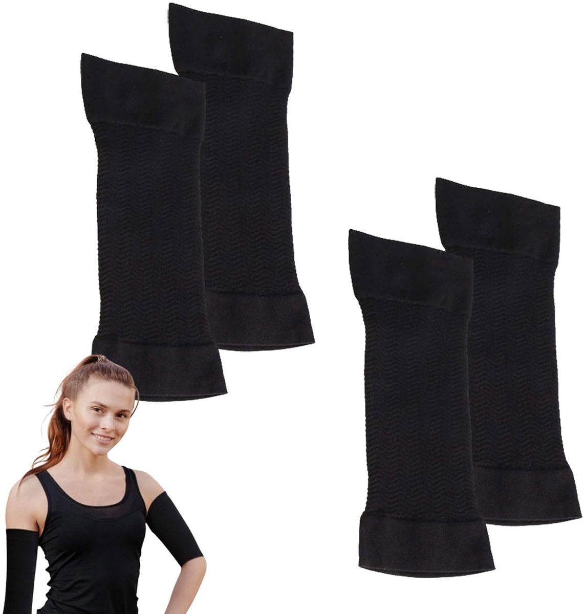 2 paar bovenarm verstevigen, wikkelen bovenarm, compressiekousen, slappe armen, gewichtsverlies, shaper, armcompressie dames, vormend en doorbloedingsbevorderend, voor fitness en dagelijks