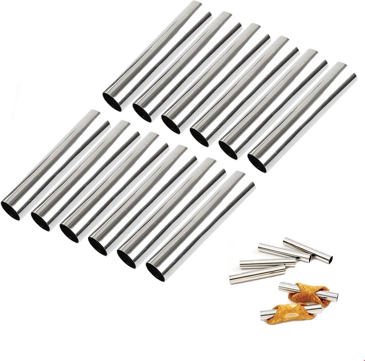 12 STKS Roestvrij Staal Schroef Croissant Mal, Conische Buis Cone Roll Mallen Spiraal Gebak Crème Hoorn Cake Brood Mold voor Cannoli Buizen Croissant Bakken