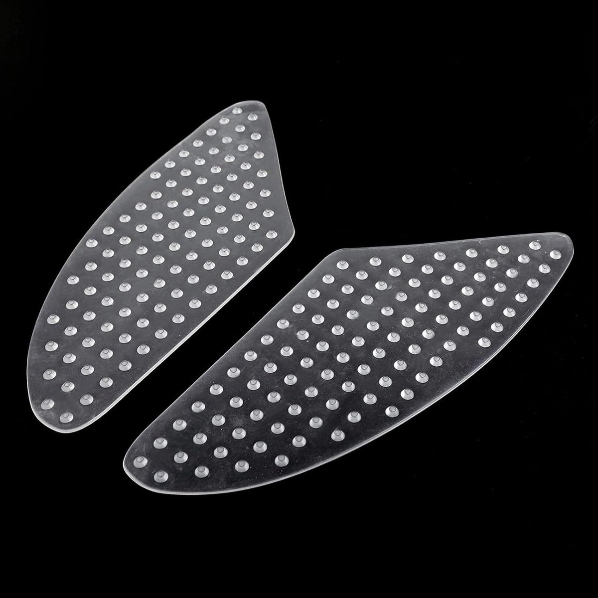 2 stuks universele motorfiets-brandstoftankpads, stoot- en krasbescherming, tankbescherming, tankbescherming, tanktractie pad, Fishbone sticker, lakbescherming voor motortank (transparantie)