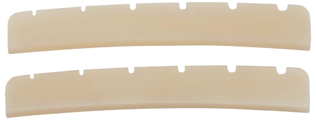 2-Pack 9.5" Radius Gebogen Base Pure Bone Nut Pre-Slotted Bone Nut voor Strat/Tele Gitaren 43mm Lengte Ongebleekt