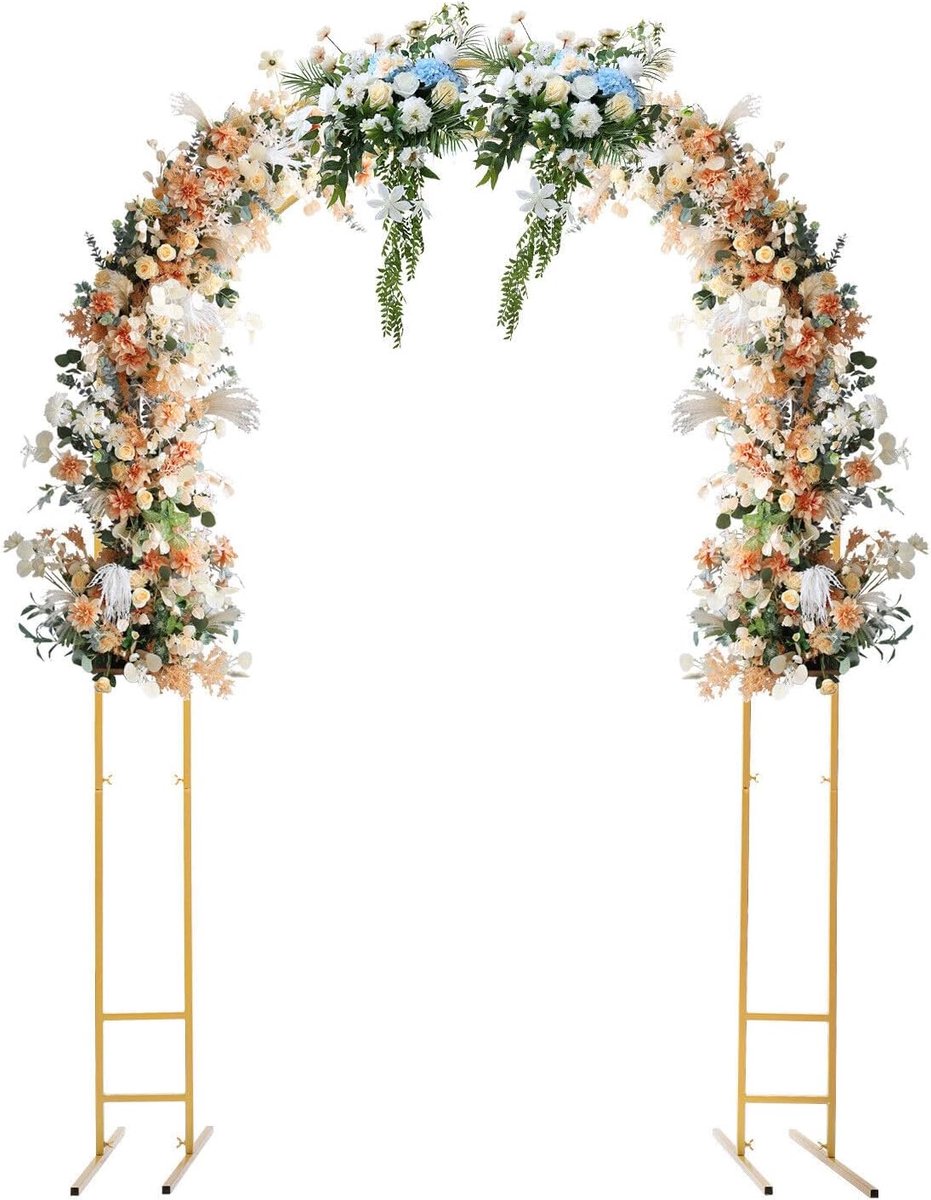 Achtergrond Archway Standaard Metalen boog Bloem voor Verjaardagsfeest Ballonnenboog Display Frame met Basen Decoraties voor Event Feest Bruiloft Tuin Ballon Decoratie 1,5 m x 2,2 m
