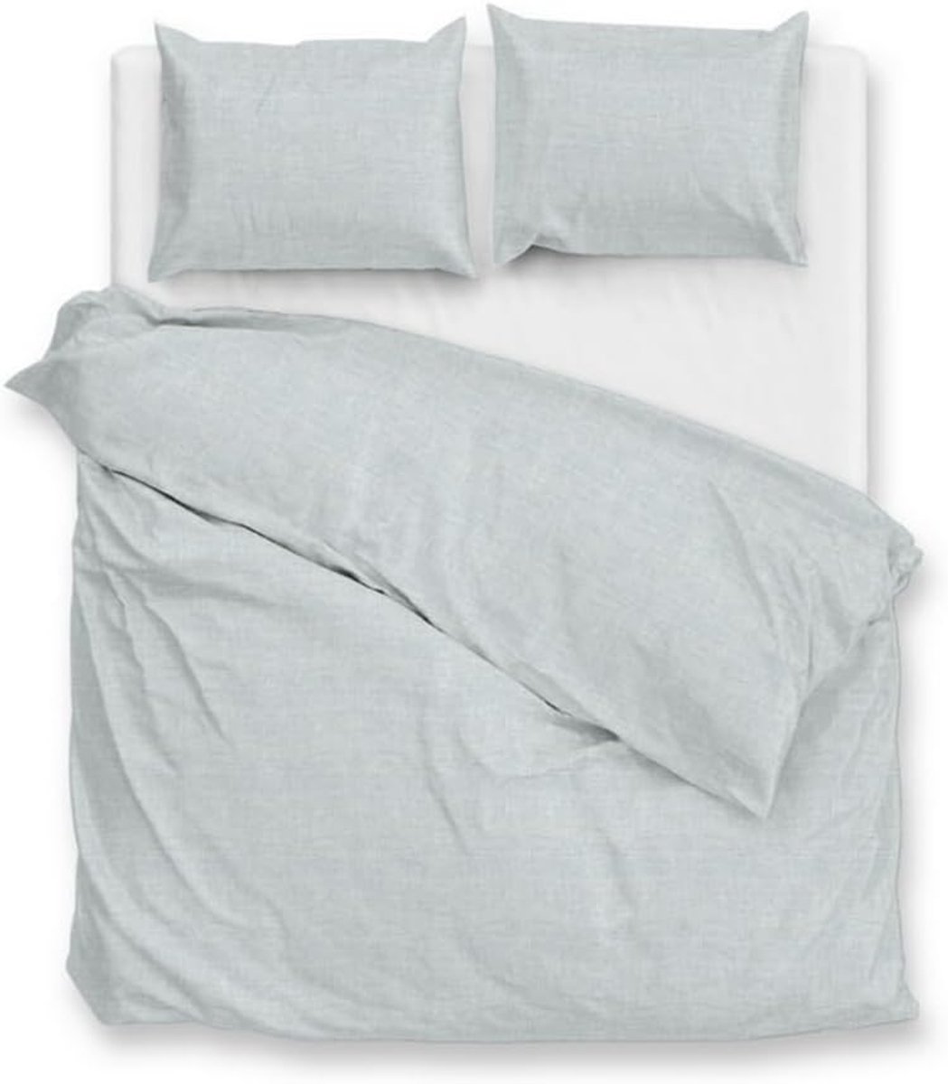 Dekbedovertrek 240x200/220cm - flanel - mintgroen - optimaal comfort - SnelShoppen