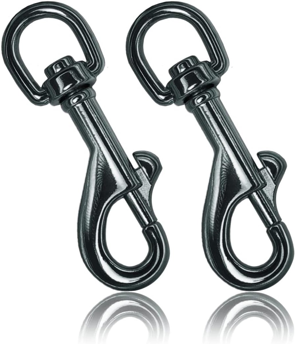 Karabijnhaak met draaischarnier in set, boutkarabijnhaak voor hondenhalsband, stalen karabijnhaak, voor Paracord 550 hondenriem, klikkarabijnhaak, draaikop, zinklegering, metalen design
