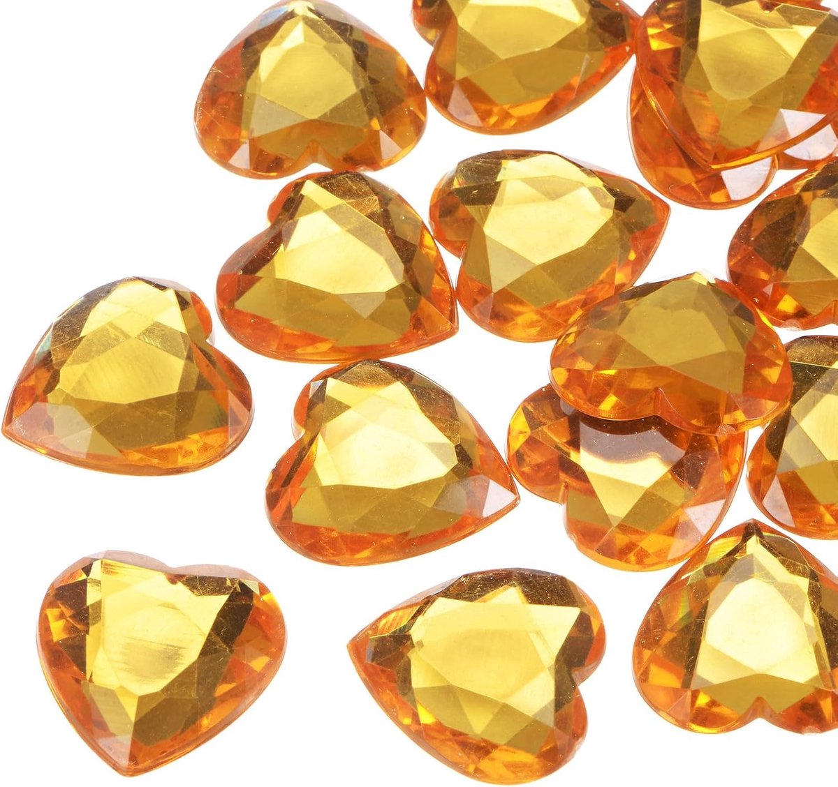 20 stuks acryl hartjes strasssteentjes 30 mm platte achterkant kunststof glitterstenen voor knutselwerk kralen gezichtsbeschildering kostuumsieraden maken goudkleurig