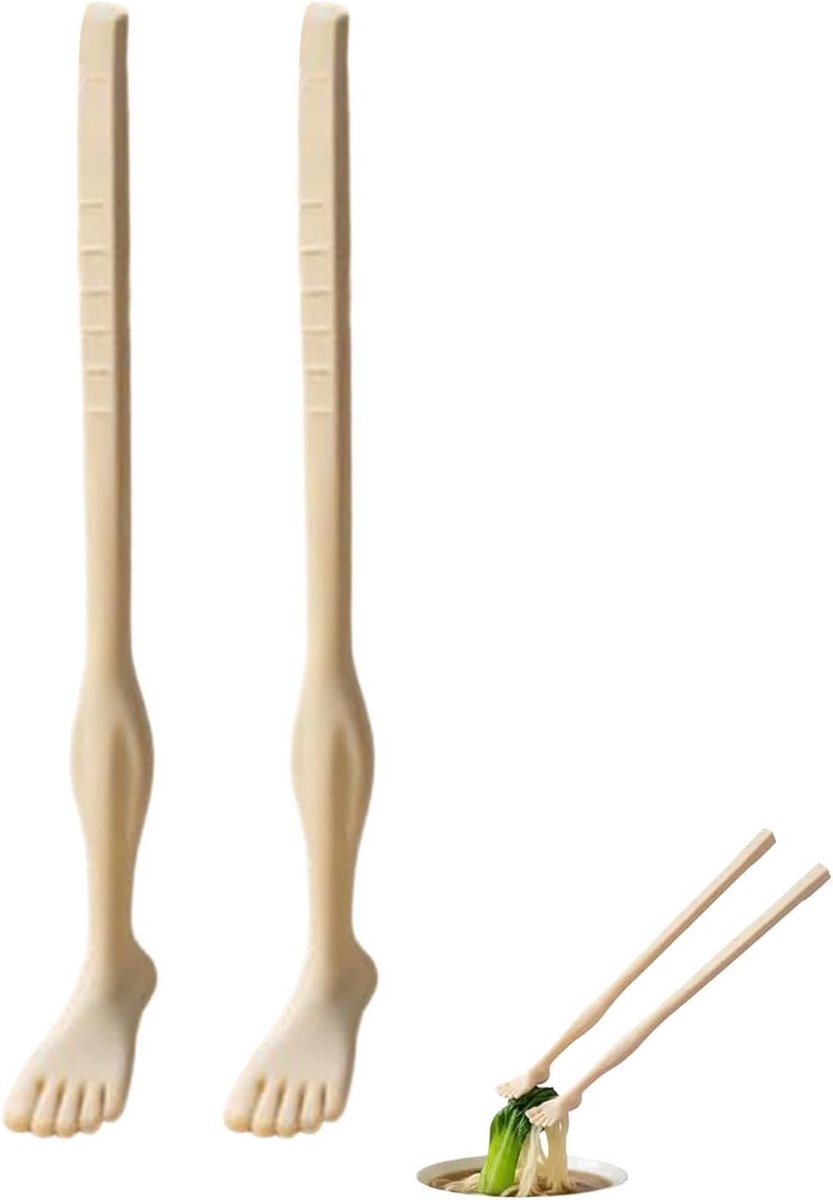 Eetstokjes Chop Sticks Grappig Nieuw Keukenservies | Voetvormige Eetstokjes Met Rietje voor vrouwen mannen volwassenen kinderen thuis dagelijkse maaltijden reizen kamperen