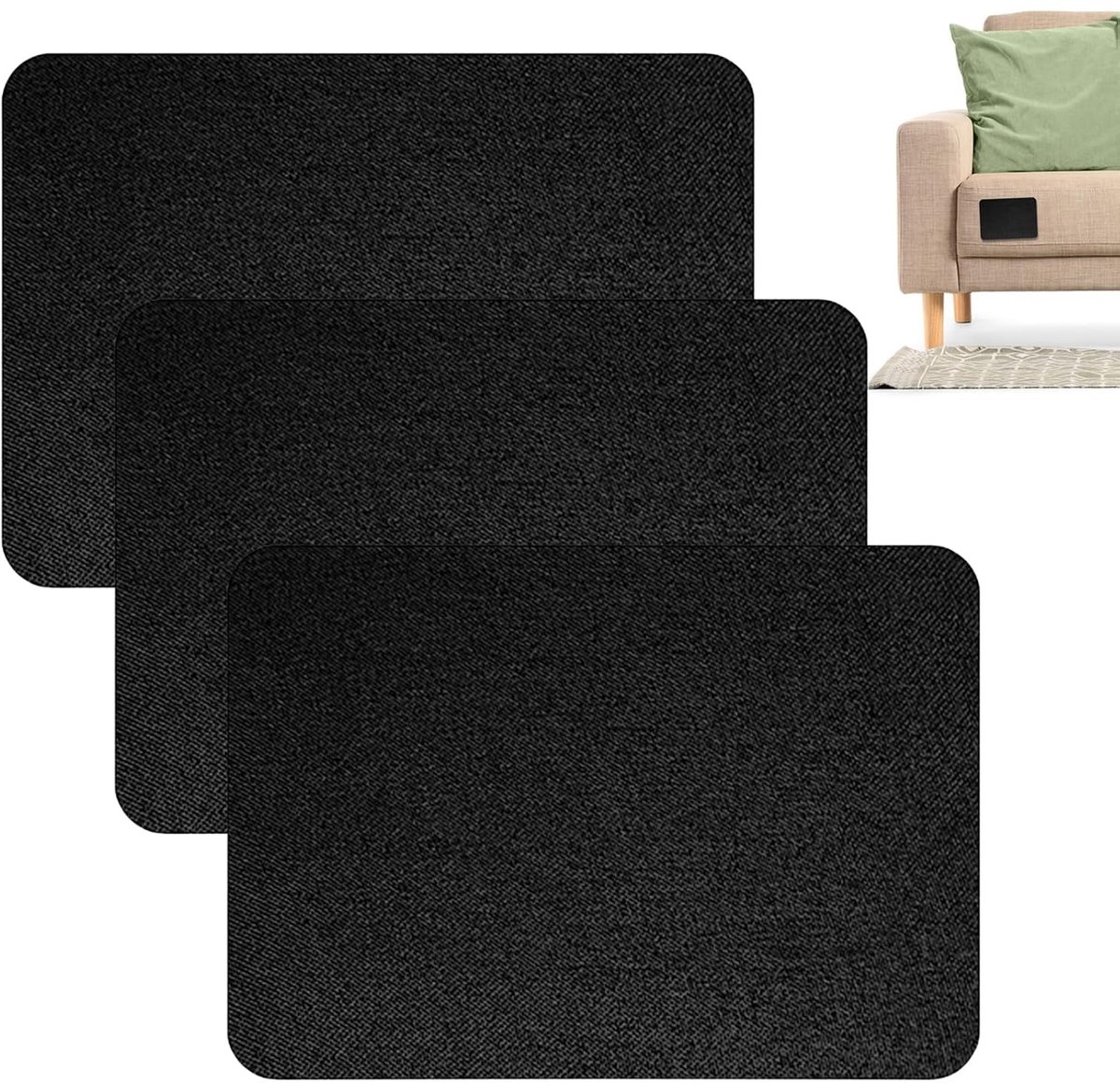 Reparatiepatches, 20 x 28 cm, zwart - universele bankreparatieset voor autostoelen, gestoffeerde meubels, stoelen, lederen banken, tassen en tentstof