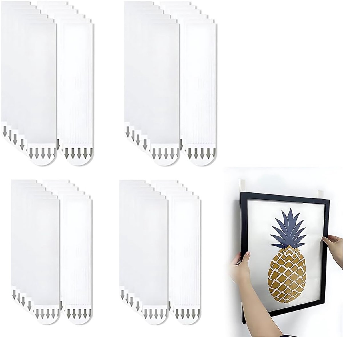 24 paar (48 strips) tabs voor het ophangen van tafels, voor het ophangen van tafels zonder boren, waterdichte ophangstrips, afneembare bevestigingen voor het ophangen van fotolijsten,