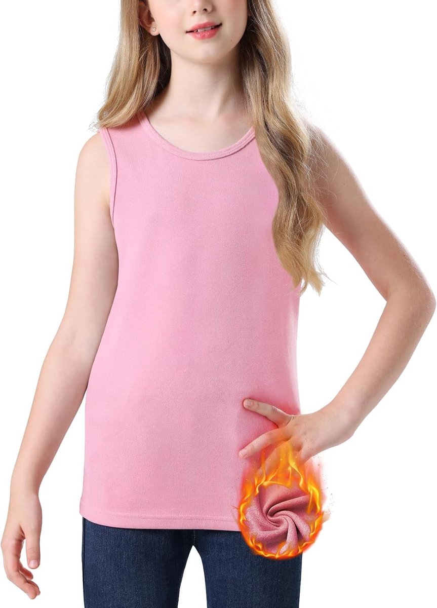 Thermisch onderhemd kinderen unisex warm thermisch ondergoed jongens micro fleece tanktop meisjes thermisch shirt ondershirt tiener bovenstuk mouwloos
