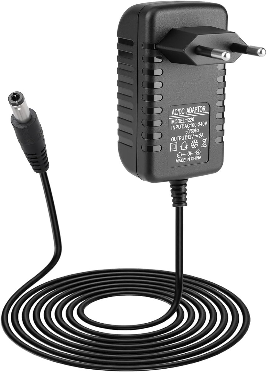 Power Adapter 12V 2A - Universele Transformator - 1,5 m Kabel - Voor LED Strips en Apparaten - SnelShoppen
