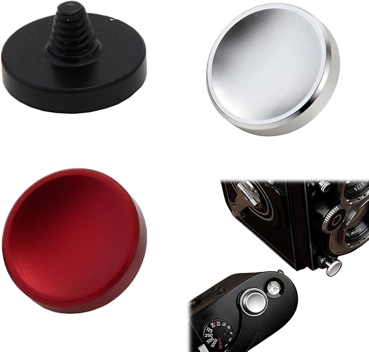 camera accessoires aluminium ontspanknop 2 stuks - ergonomisch ontwerp - zacht drukgevoel - SnelShoppen