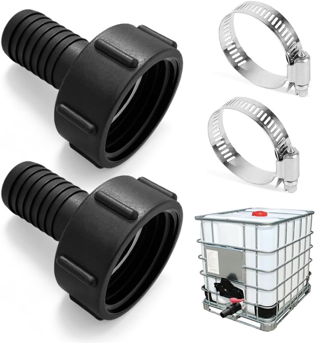 IBC adapter S60 x 6 - 1 1/2 inch vrouwelijke schroefdraad - geschikt voor diverse slangen en kranen - SnelShoppen