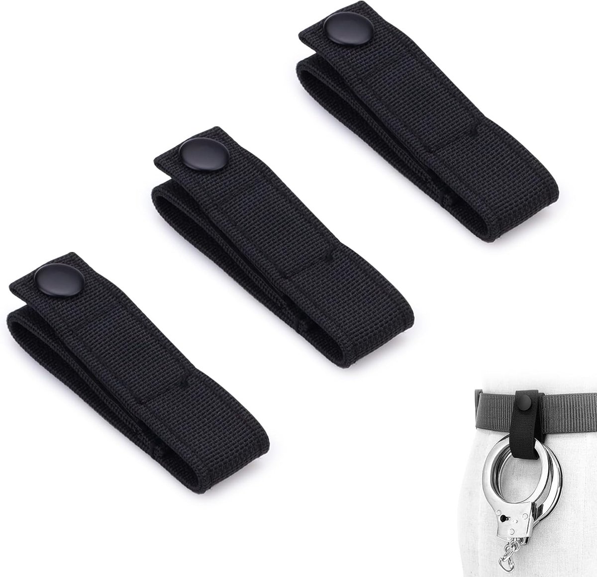 Nylon handboeien riem - 3 stuks met kliksluiting - Keeper handboeien houder - SnelShoppen