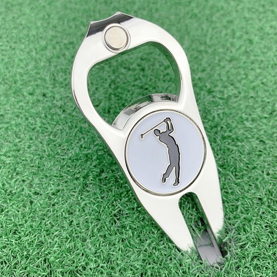 Golf pitch fork - dubbele vork - met magnetische balmarker - snel repareren van balmerken - SnelShoppen van GOLF — afbeelding 2