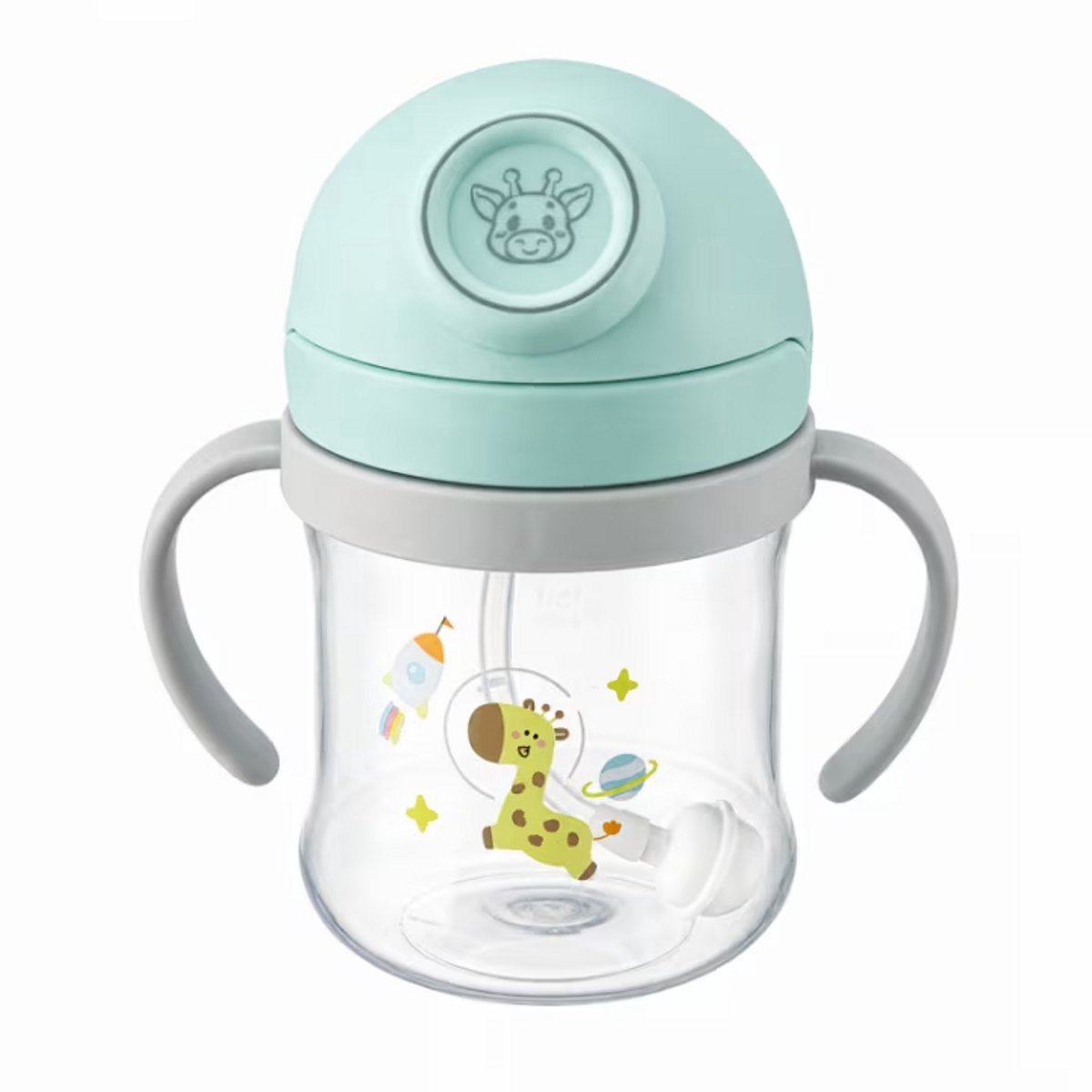 casalora Baby Drinkbeker met Rietje en Afneembare Handgrepen – Lekvrij – 345 ml – BPA-vrij – Groen