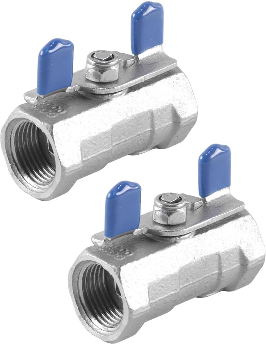 Mini kogelklep 3/8" vrouwelijk - RVS 304 - met slangconnector - ideaal voor water en lucht - SnelShoppen
