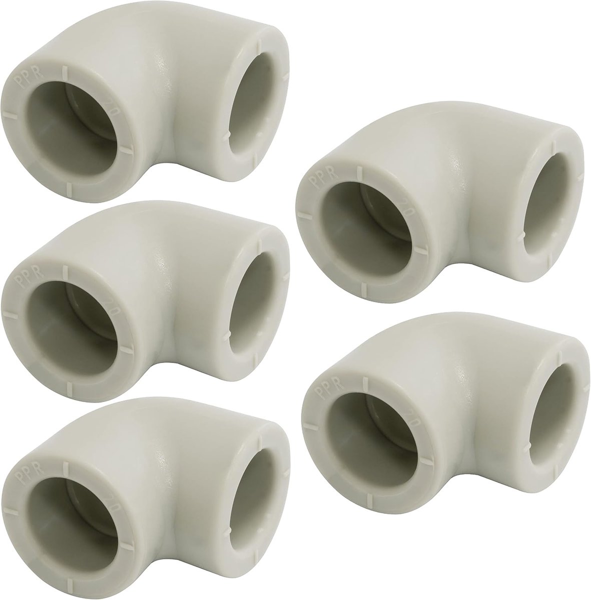PPR hulpstuk set 90° - 5-delige set met interne draad - Ø20 mm PN25 - geschikt voor drinkwatervoorziening - SnelShoppen