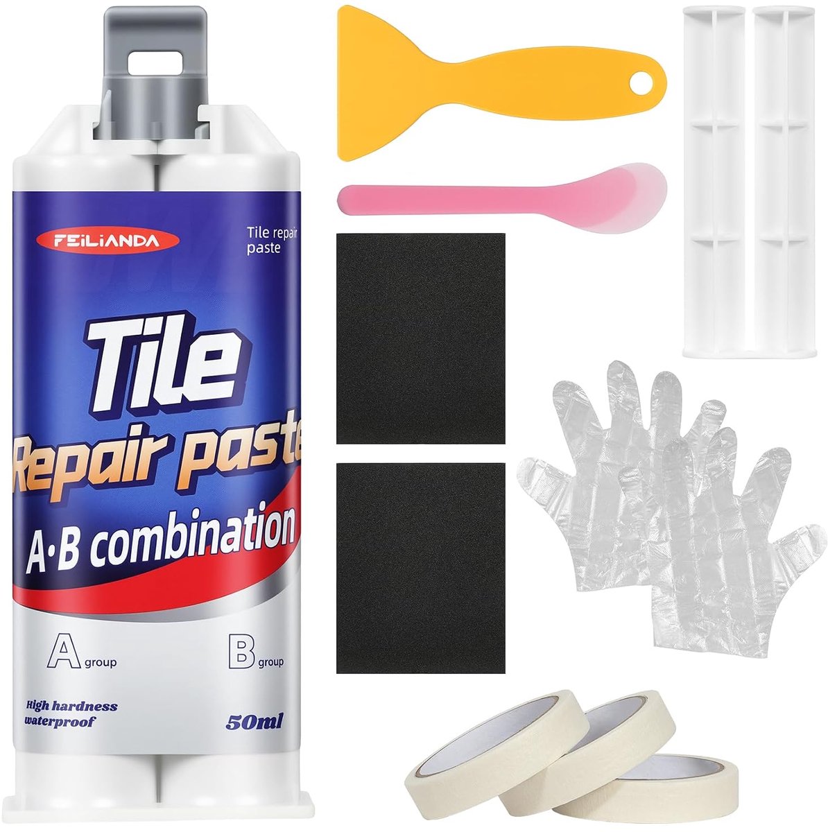 SnelShoppen - Badkuip Reparatie Kit, Wastafel Reparatie Kit Keramiek Wit, Tegel Reparatie Kit voor Porselein, Marmer, Toilet, Douche, Reparatie van Sc