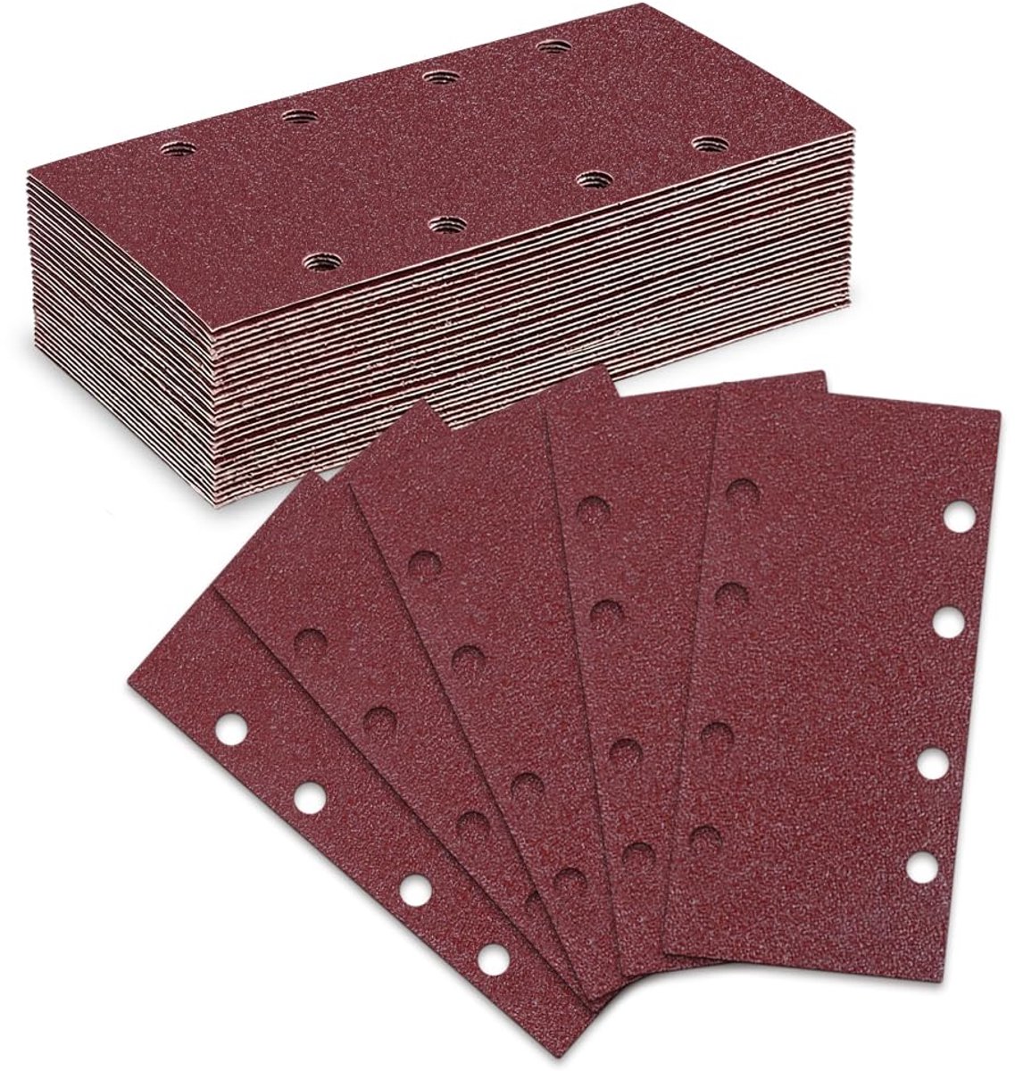 Schuurpapier 30 stuks 93 x 185 mm - korrel 80 - rechthoekige schuurschijven - ideaal voor hout en metaal - SnelShoppen