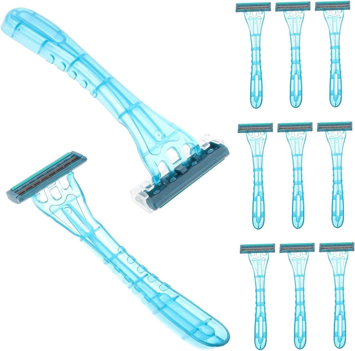 Wegwerpscheermesjes Set - Reisscheermesjes Scheermes - Hygiënisch Scheren - Roestvrij Staal Bladen - 20 stuks - Blauw