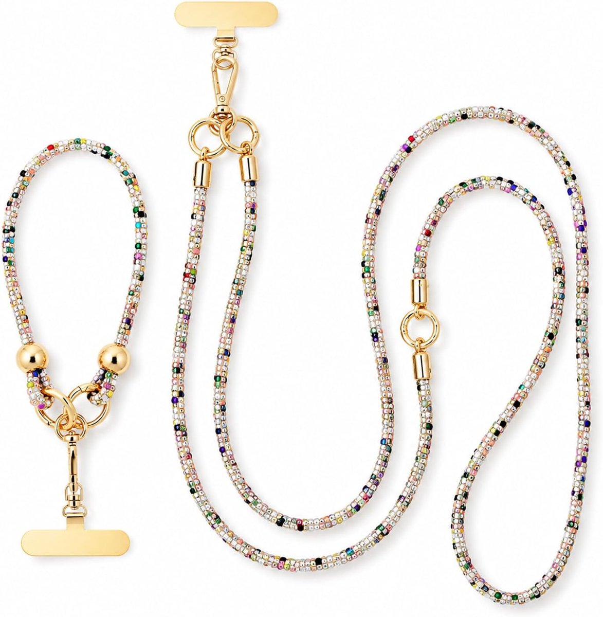 Mobiel hanger met polsband - kristallen design - anti-diefstal - elegant accessoire voor dames - SnelShoppen