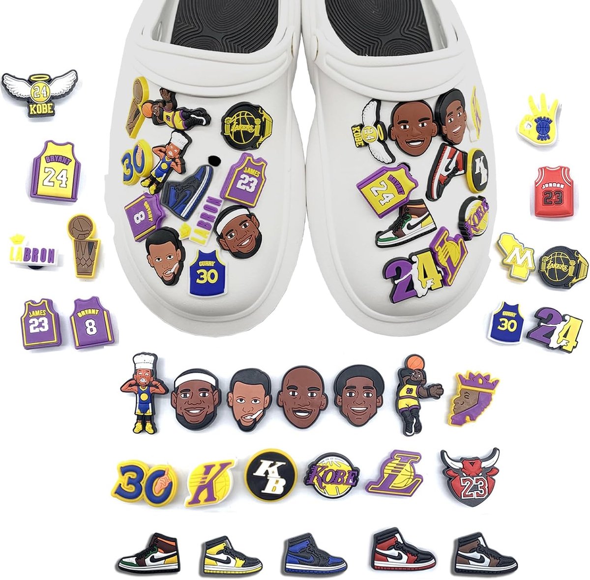 Schoencharms 30pcs - Mini cartoon decoraties - Basketbal stijl - Leuk voor jongens en meisjes - SnelShoppen