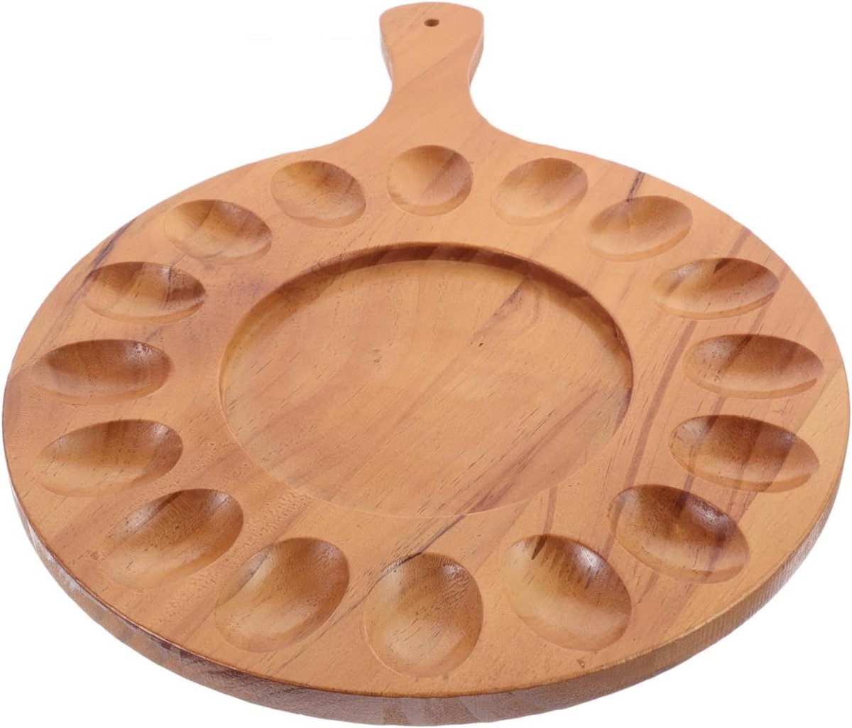 Houten Eierhouder - Eierrek - Keuken Organisatie - Reversible Plaat - 40x29.5 cm - Lichtbruin