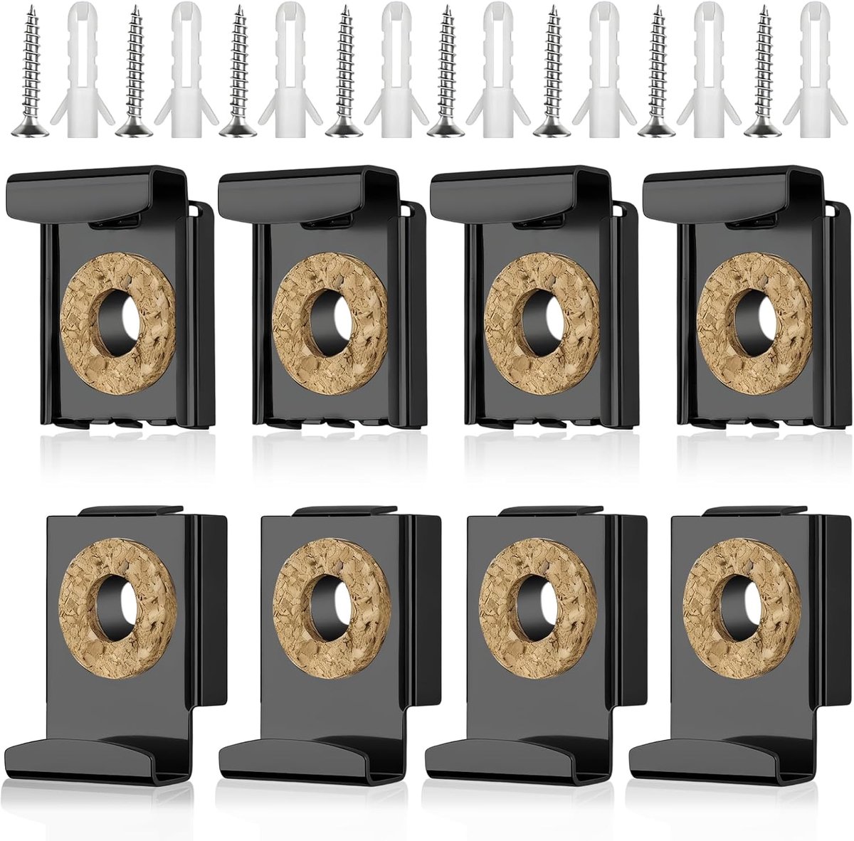 8 stuks spiegelhouders, zwarte spiegelhouder, verstelbare spiegelhouder, spiegelbevestiging, voor badkamer, kantoor, sportschool