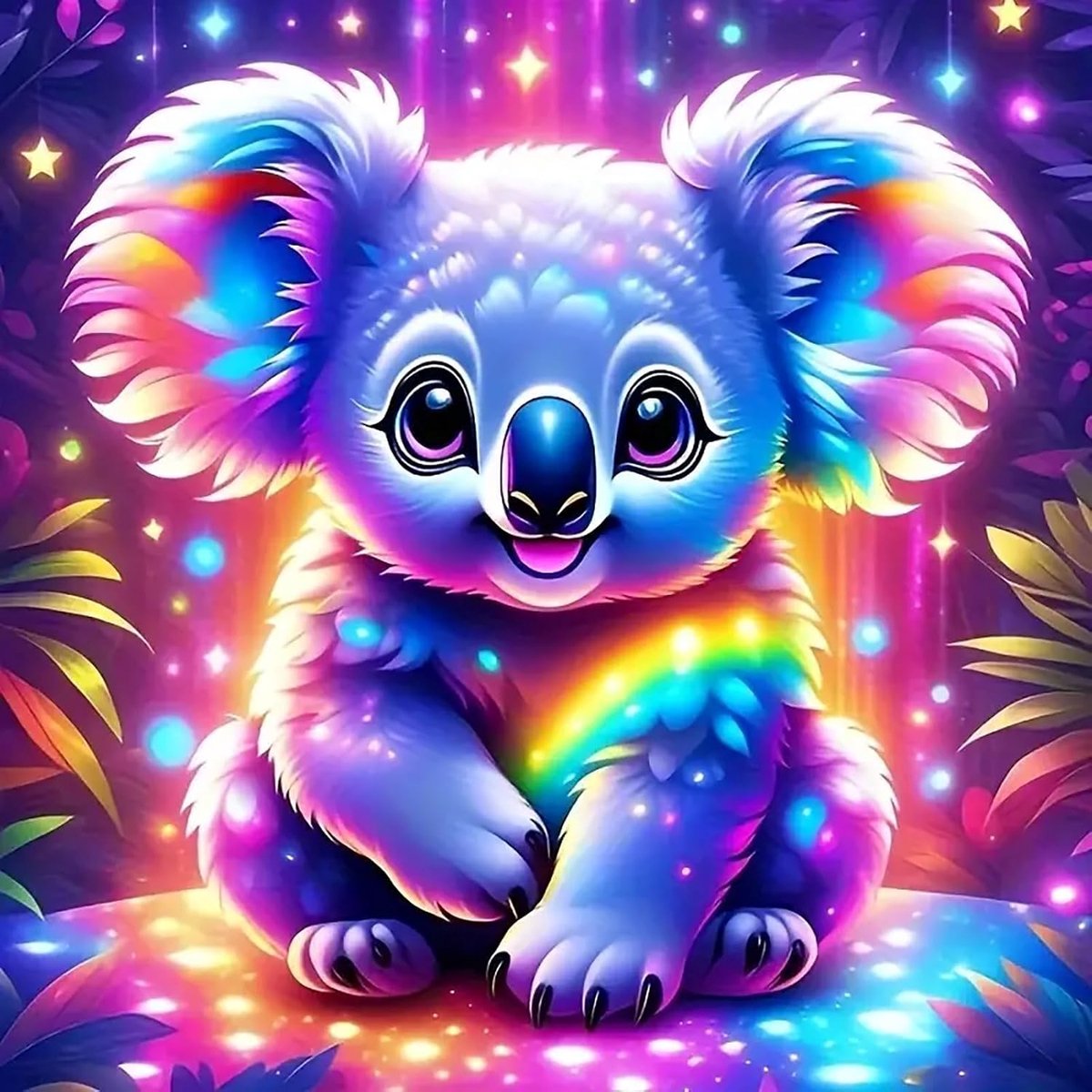 5D Diamond Painting koala, doe-het-zelf diamantschilderset voor volwassenen, dierschilderen op nummer, schattig diamantschilderij, digitale kunst, knutselset voor thuis, wanddecoratie (30 x 30 cm)