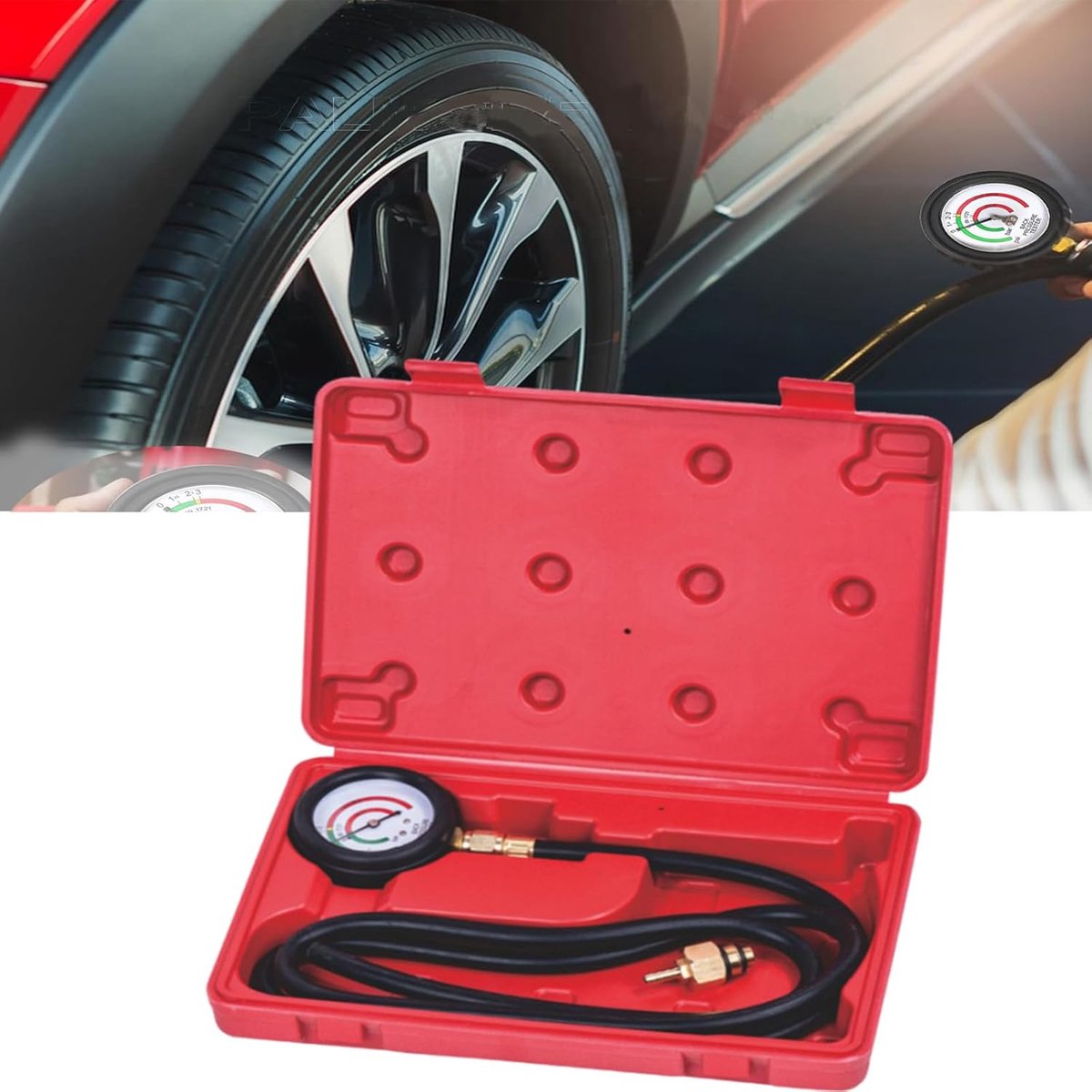 Tester, brandstofdruk testset, uitlaatgasdruk tester, katalysator testkit, nauwkeurige weergave M12 M18 adapter uitlaatgasdruk tester bar markeringen