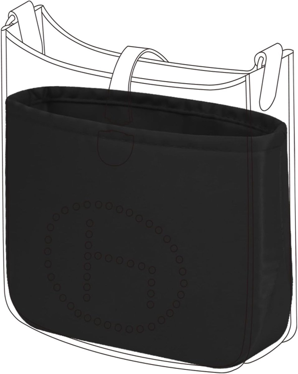 Silk Handbag Organizer Insert Fits Evelyne TPM/PM/GM/TGM, Silky Smooth Bag Organizer, Luxury Handbag & Tote Shaper (Black, PM) | Luxe satijnen binnentas, perfecte pasvorm, zachte bescherming, licht