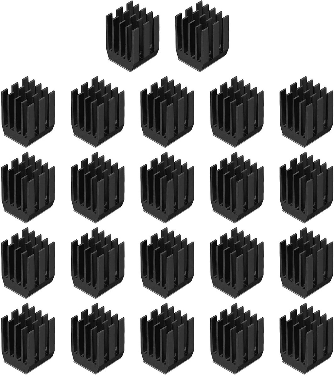 Koellichaam 9 x 9 x 12 mm, aluminium koellichaam koeling met vaste sticker voor Chip CPU power transistor FET IC vermogenstransistor, zwart