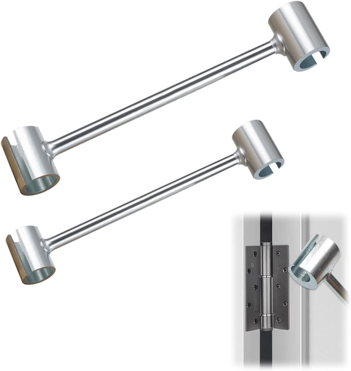 2 stuks deurscharnierinstelgereedschap, 8-19 mm en 19-25 mm, reparatiegereedschap, scharnierspleet, instelsleutel, robuuste reparatiesleutel, scharnierbuiger, voor brandwerende deuren Kiuiom