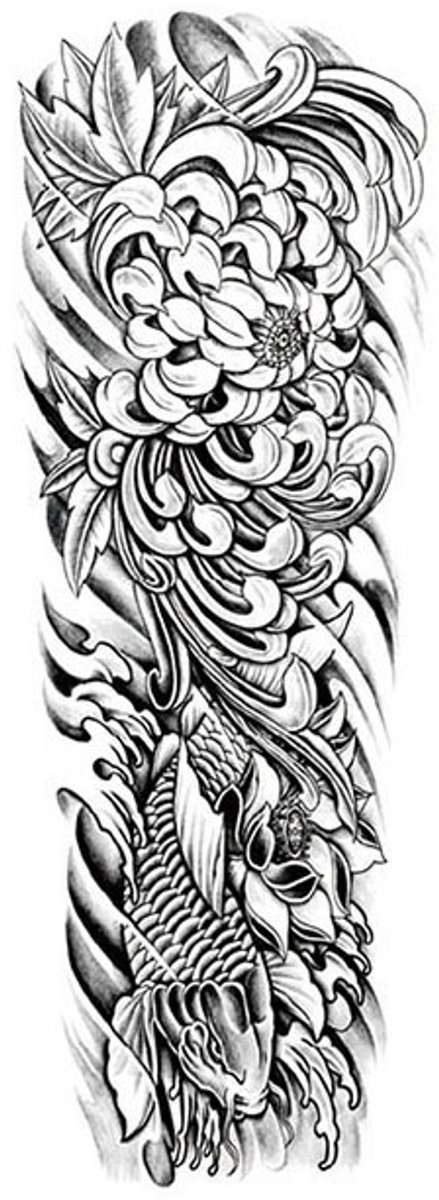 Tijdelijke sleeve tattoo bloemen 3 dagen