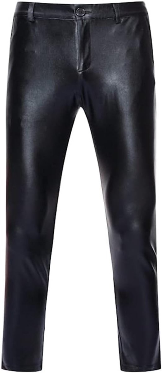 Herenbroek voor in de nachtclub, skinny, glanzend, goudkleurig, metallic, voor op het podium, optredens, disco, voor zangers
